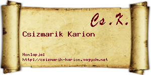 Csizmarik Karion névjegykártya